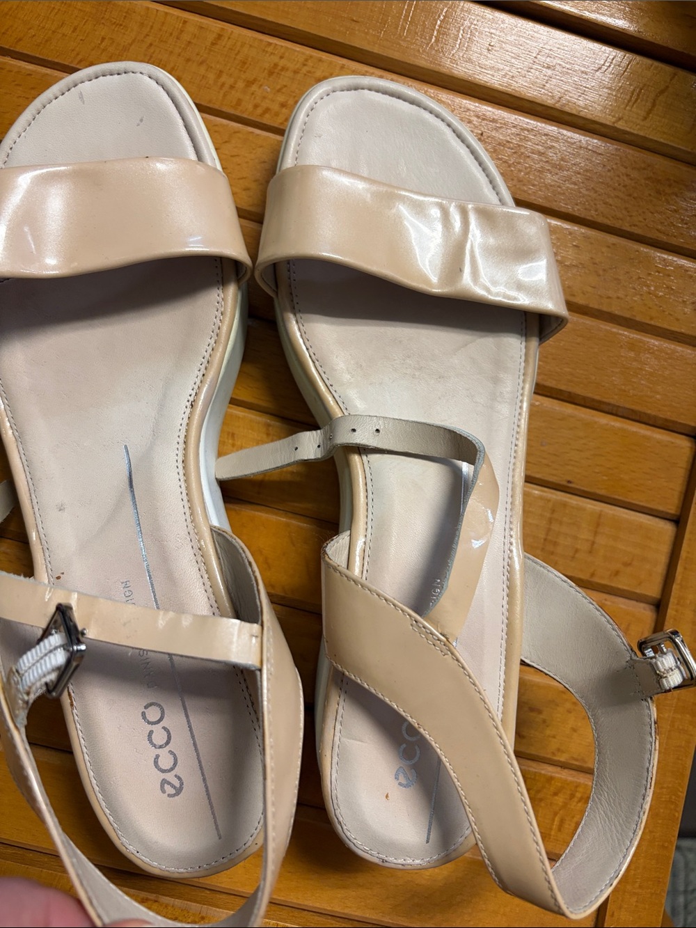 ECCO Women's Nude Leather Slingback Sandals size 37